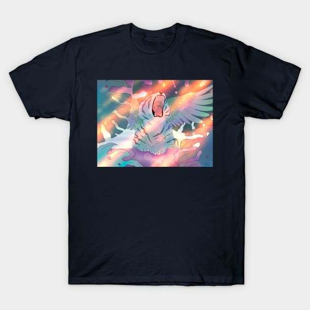 Blue winged tiger yawning T-Shirt by XoXy24